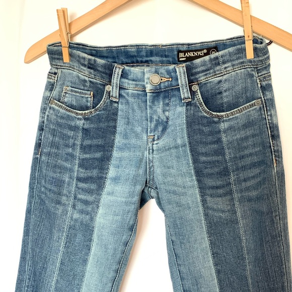 BlankNYC Step Hem Jeans size 24 Blue High Low Skinny Paneled Mid Rise - Picture 4 of 8